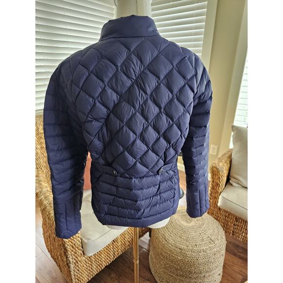 Lands' End Blue Quilted Down Puffer Coat Jacket Full Zip Women’s Sz MP EUC - Picture 4 of 11